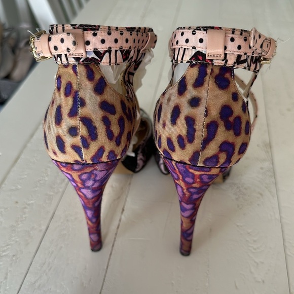 Nine West floral slingback size 8 open toe heel with front straps - Picture 7 of 15